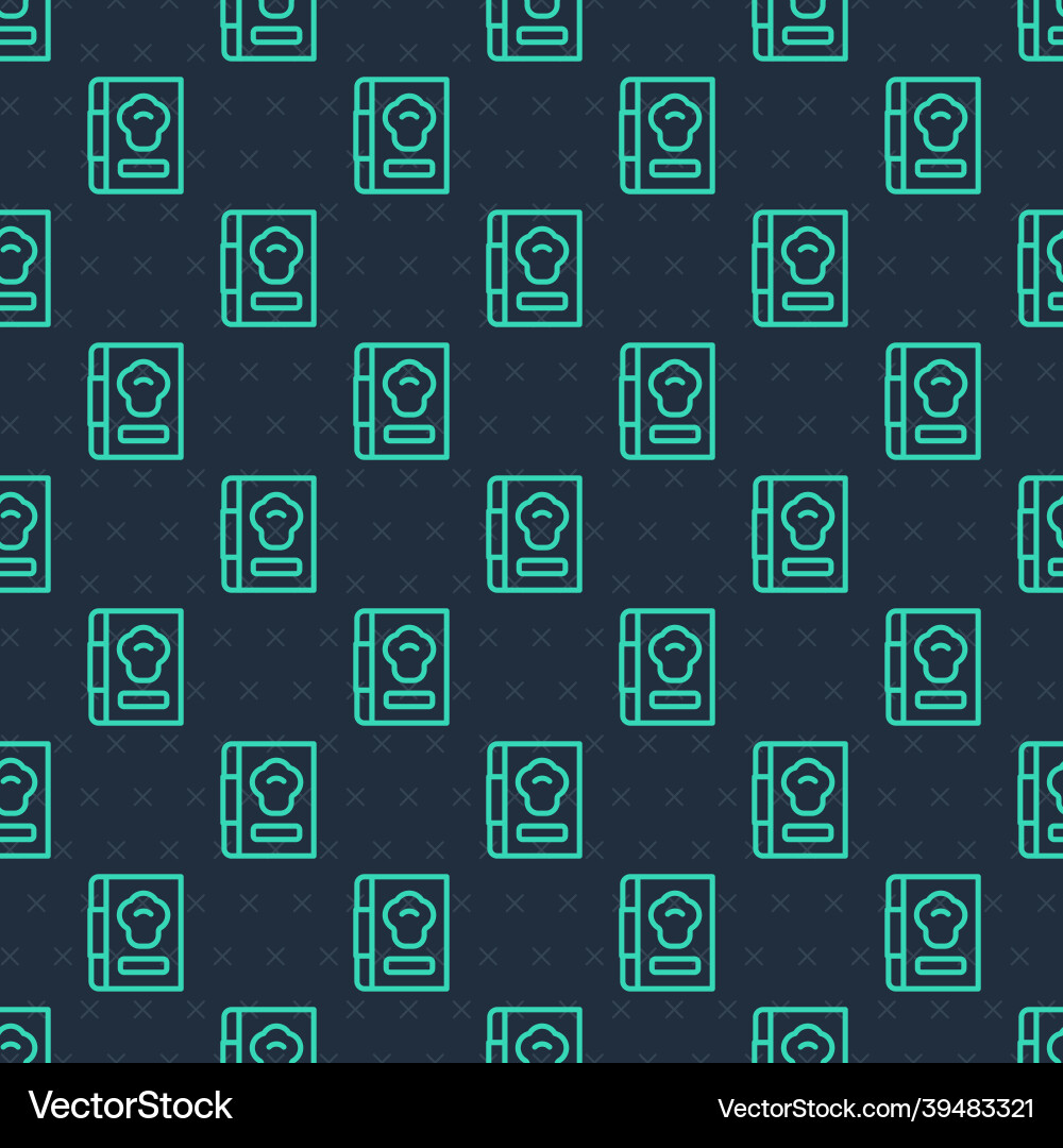 Green line cookbook icon isolated seamless pattern Green line cookbook icon isolated seamless pattern vector image