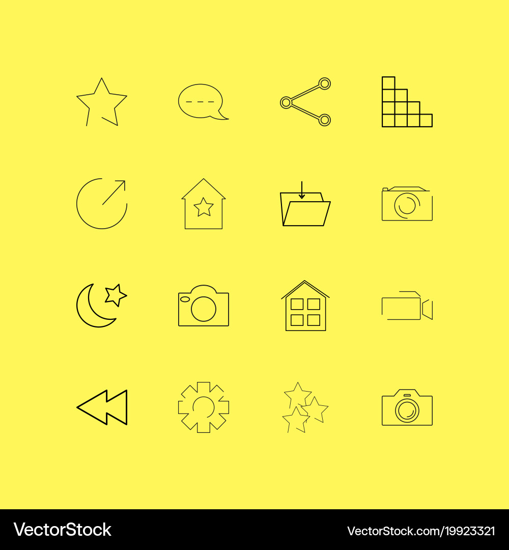 Interface linear icon set simple outline icons Vector Image