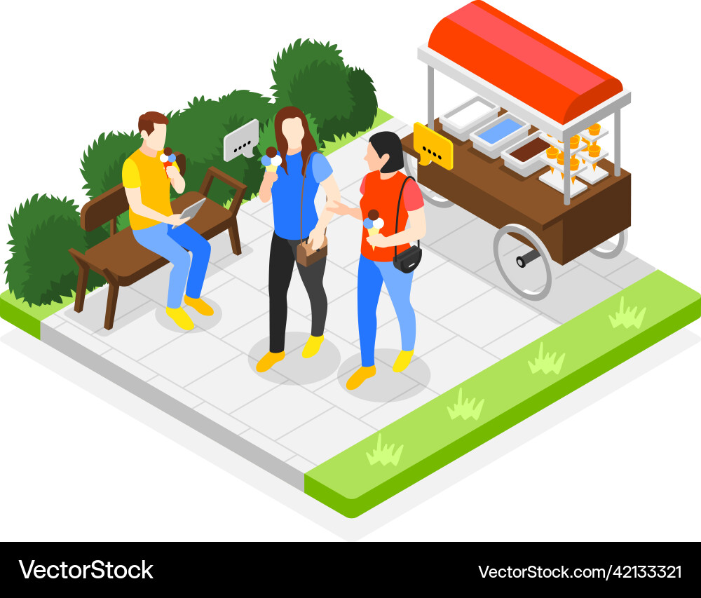Introvert and extrovert isometric composition Vector Image