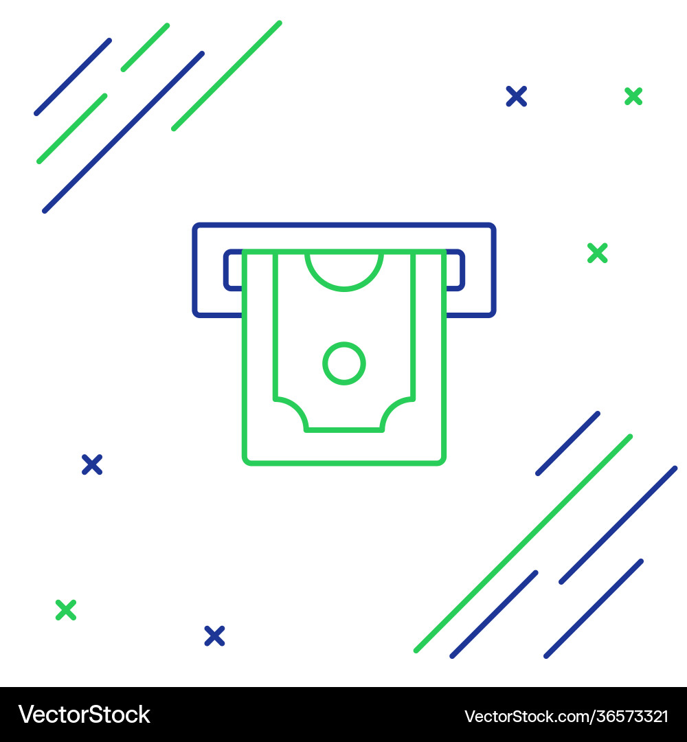 Line atm - automated teller machine and money icon Line atm - automated teller machine and money icon vector image