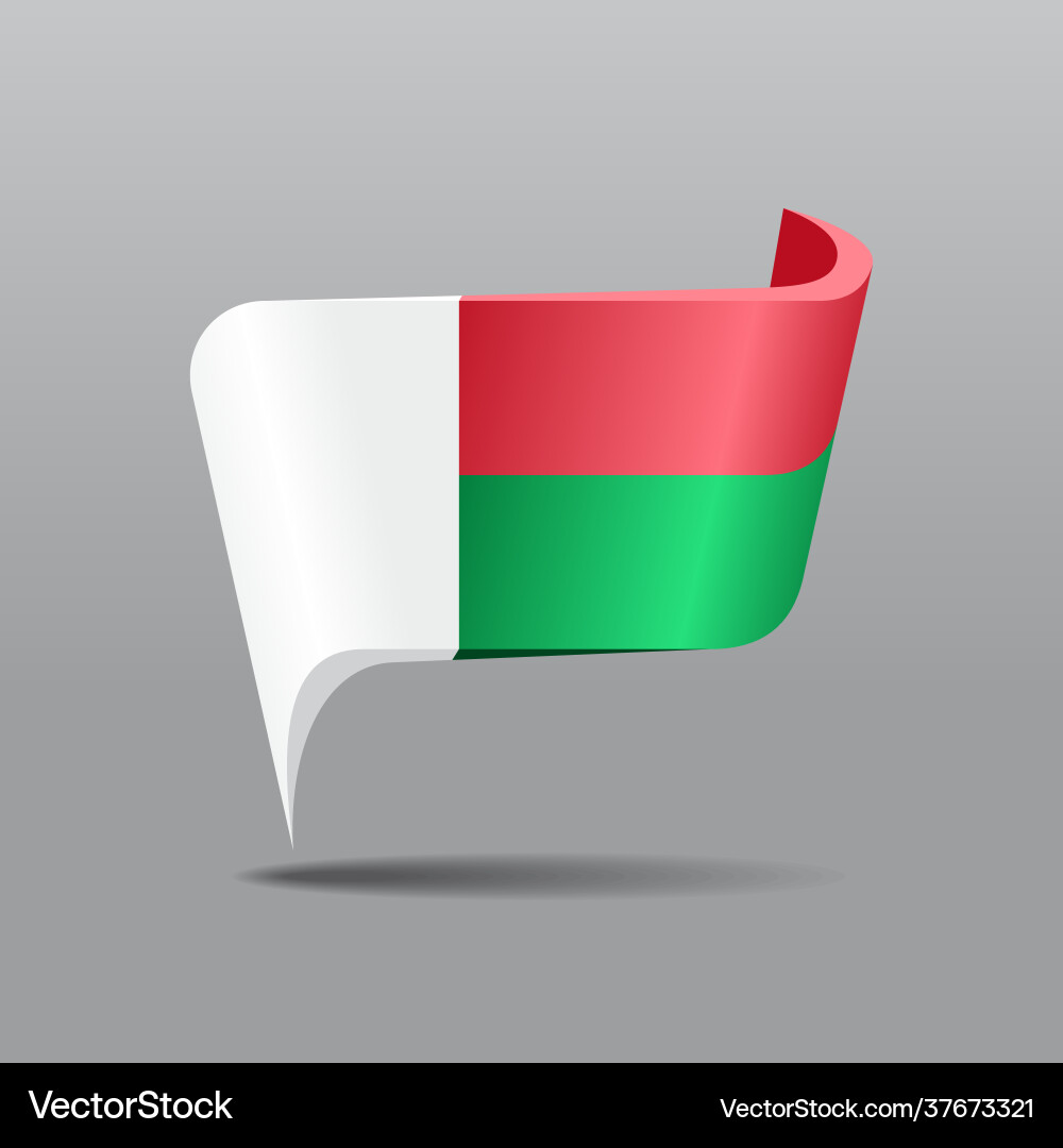 Madagascar flag map pointer layout vector image