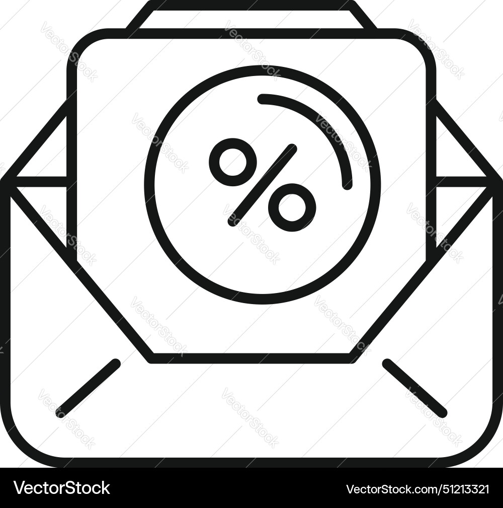 Mail loyalty program icon outline store vector image