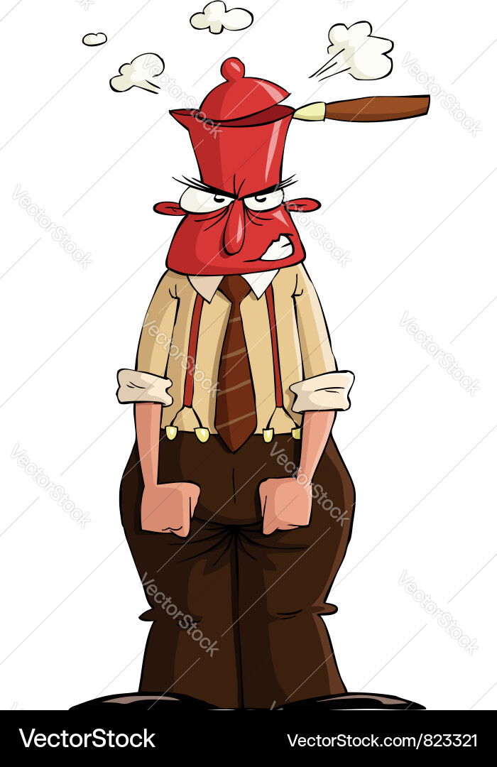 Man in Fury Vector Image