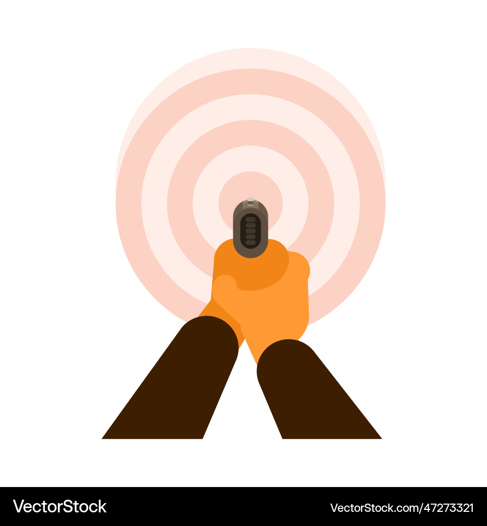 Man in the target icon flat of a Vector Image