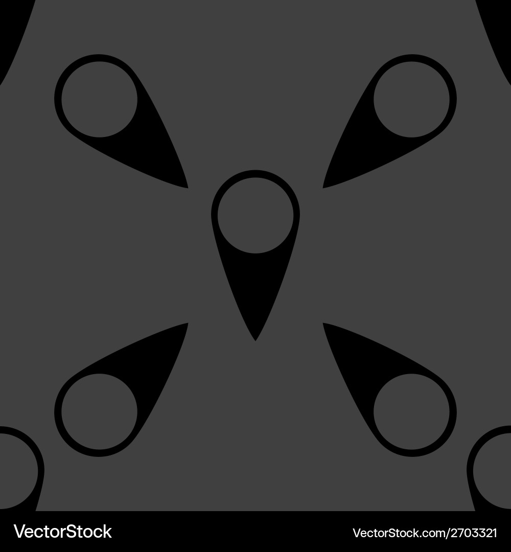 Map pointers web icon flat design seamless gray vector image