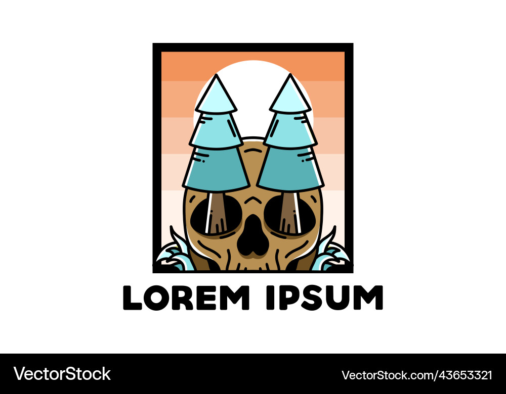 Pine trees stuck in skull design Vector Image