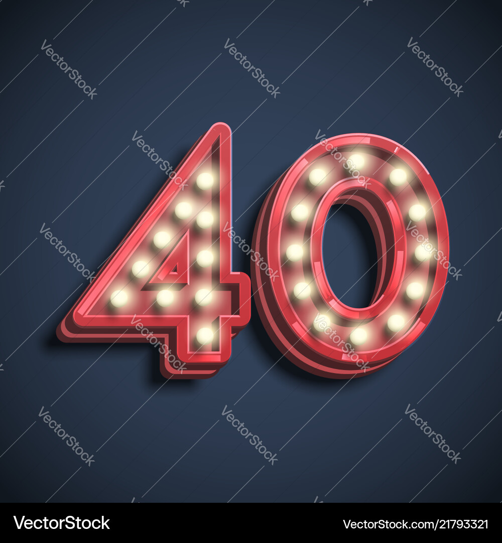 Realistic number character with lamps Realistic number character with lamps vector image