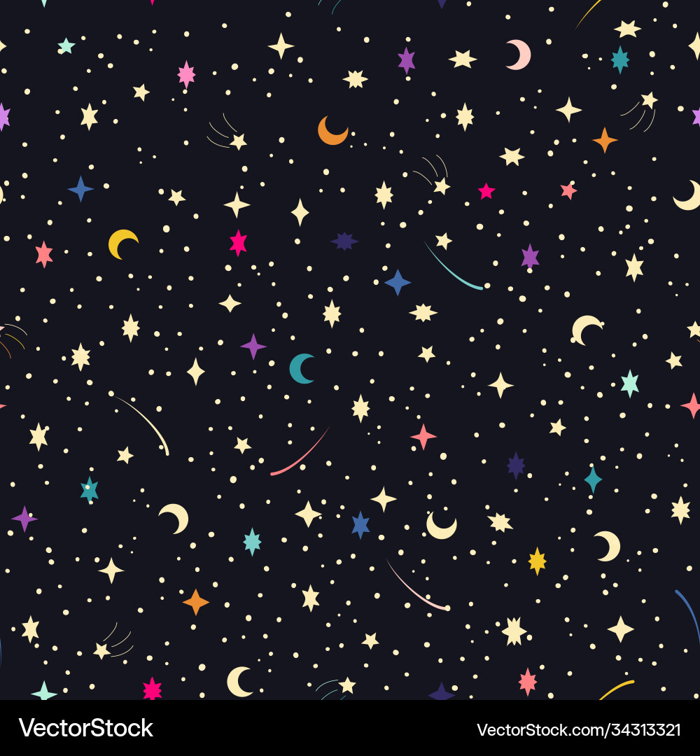 Seamless pattern with multicolored stars Seamless pattern with multicolored stars Vector Image