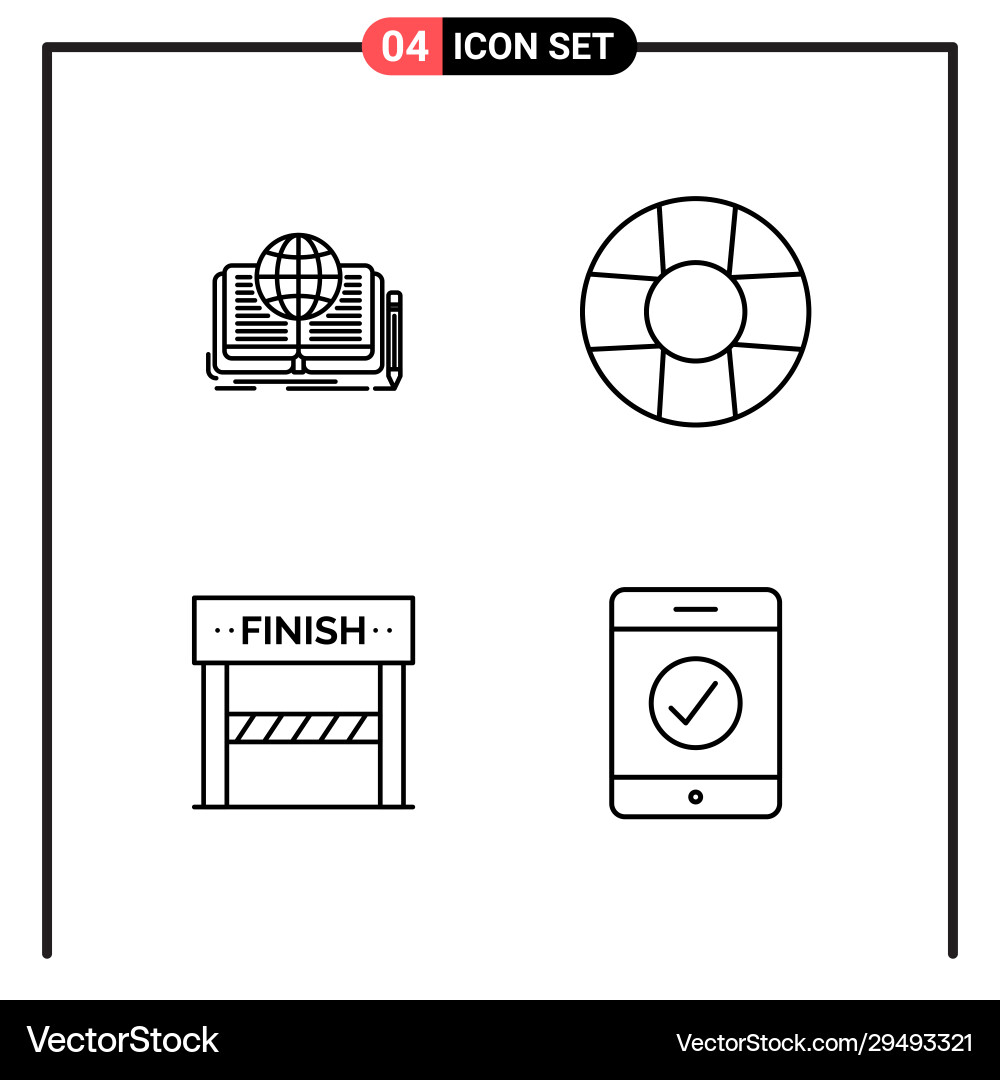 Set 4 line style icons for web and mobile Set 4 line style icons for web and mobile vector image