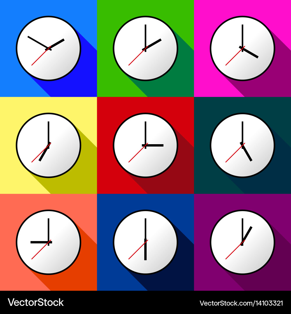 Set clock icon design eps10 Vector Image