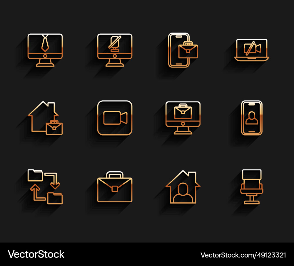 Set line cloud storage document folder briefcase Set line cloud storage document folder briefcase vector image