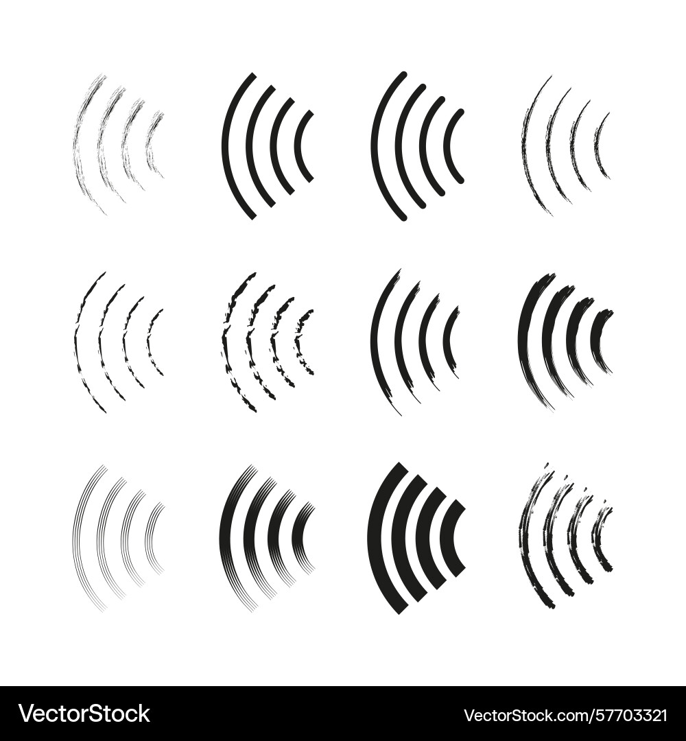 Signal wave icons abstract sound bars wireless Signal wave icons abstract sound bars wireless vector image