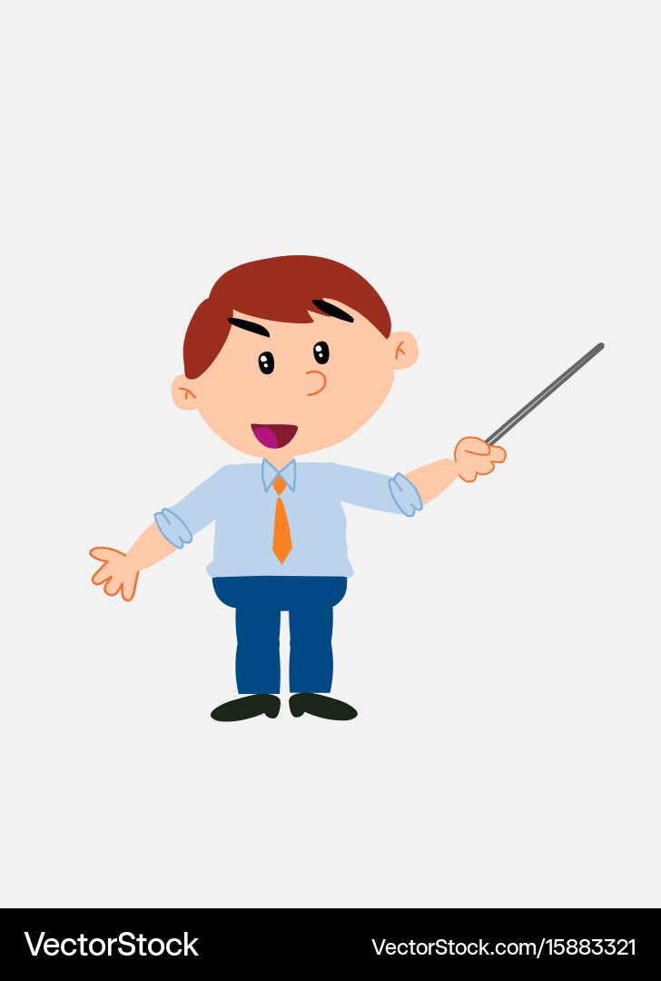 White businessman with a pointer Vector Image