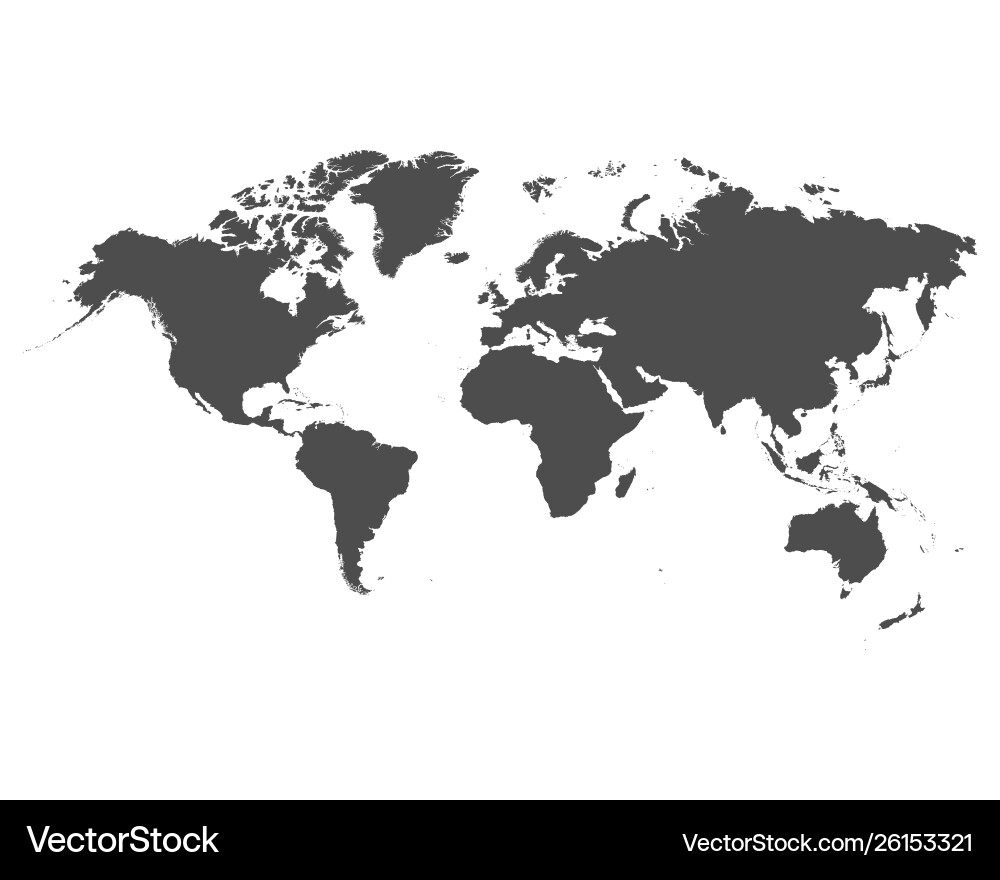 World Map - White Background Vector Image
