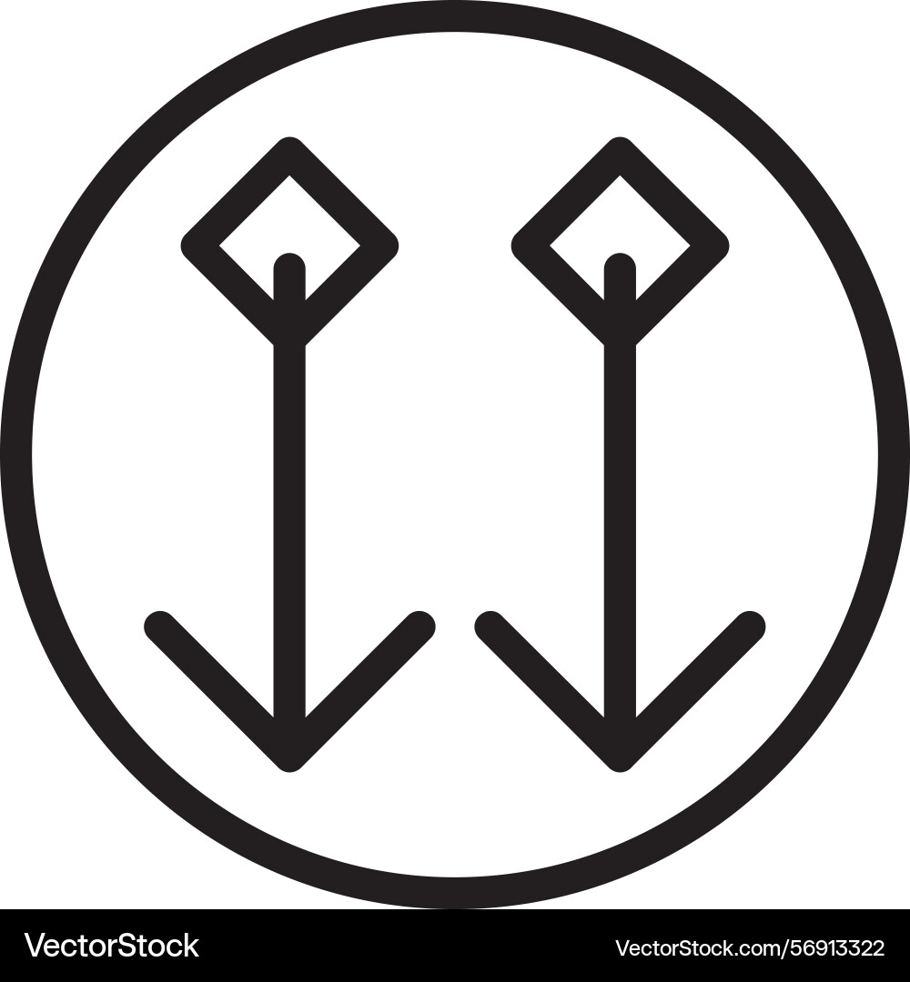 Arrow block down linear style icon design Vector Image