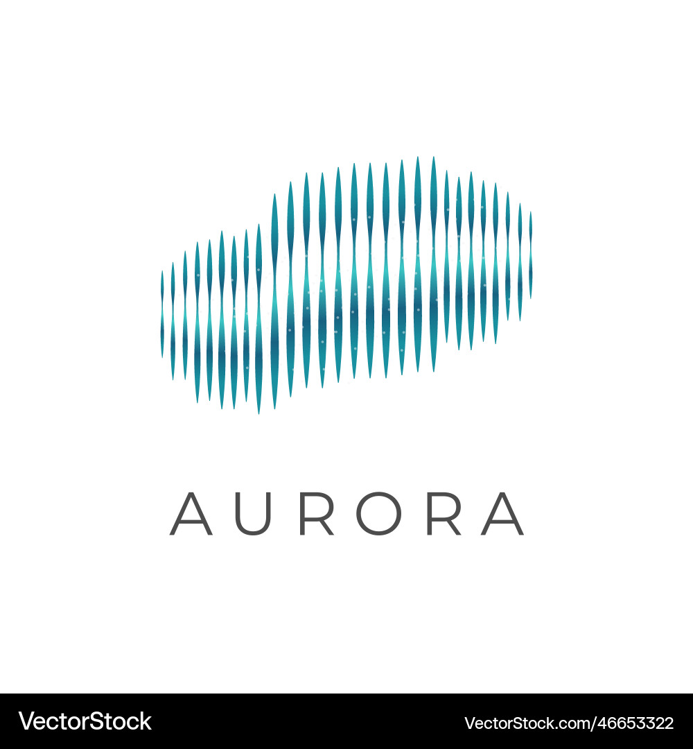 Aurora simple with beautiful color rows vector image