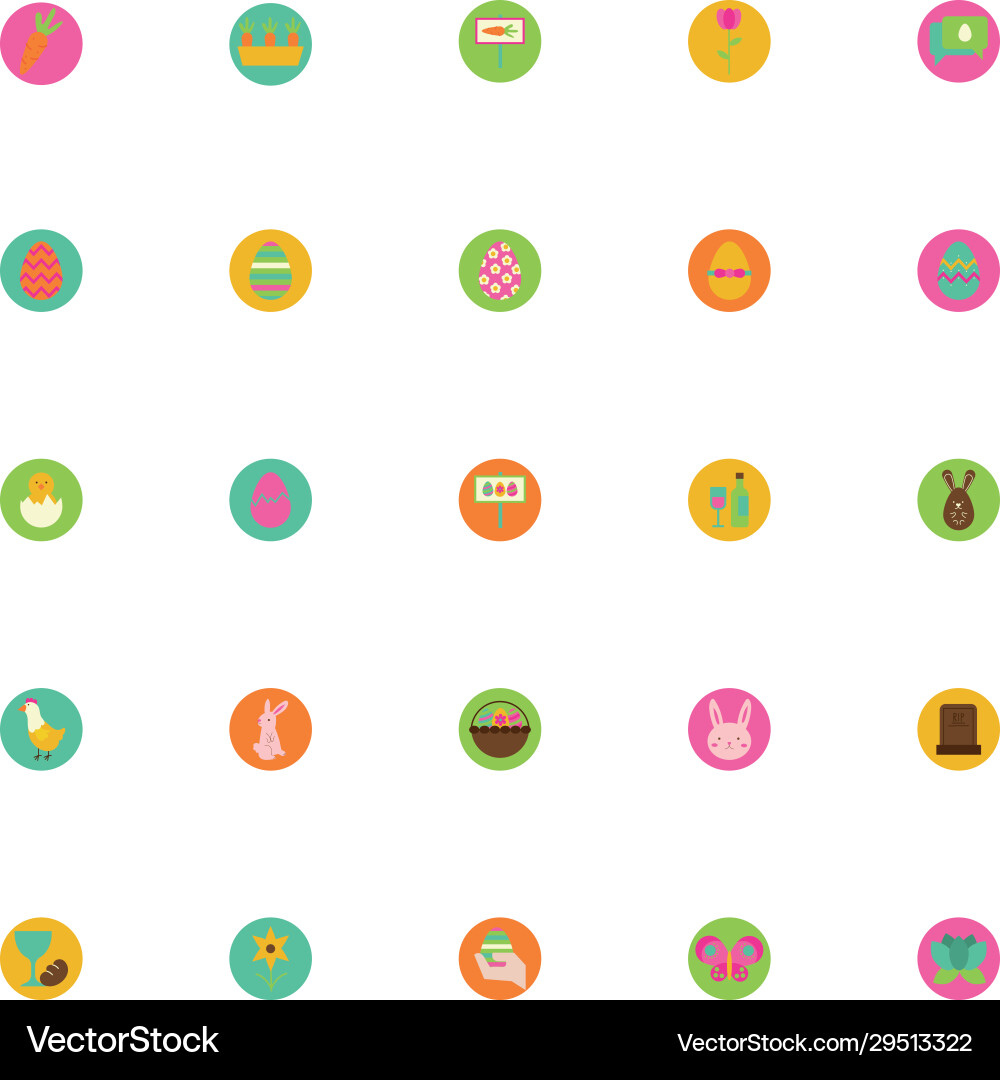 Bundle spring set block and flat icons Bundle spring set block and flat icons vector image