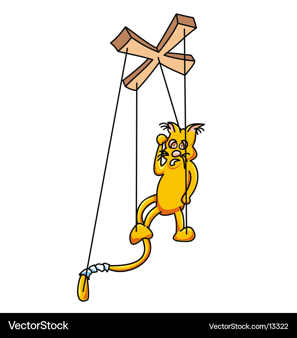 Cat Puppet Vector Image