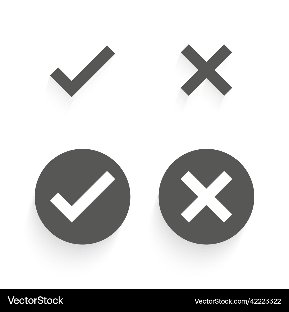 Check mark icon set in different style black Check mark icon set in different style black Vector Image