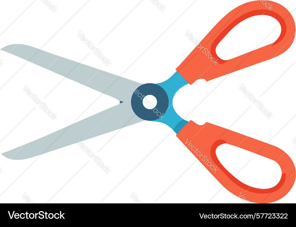 Classic red handled scissors versatile tool Vector Image
