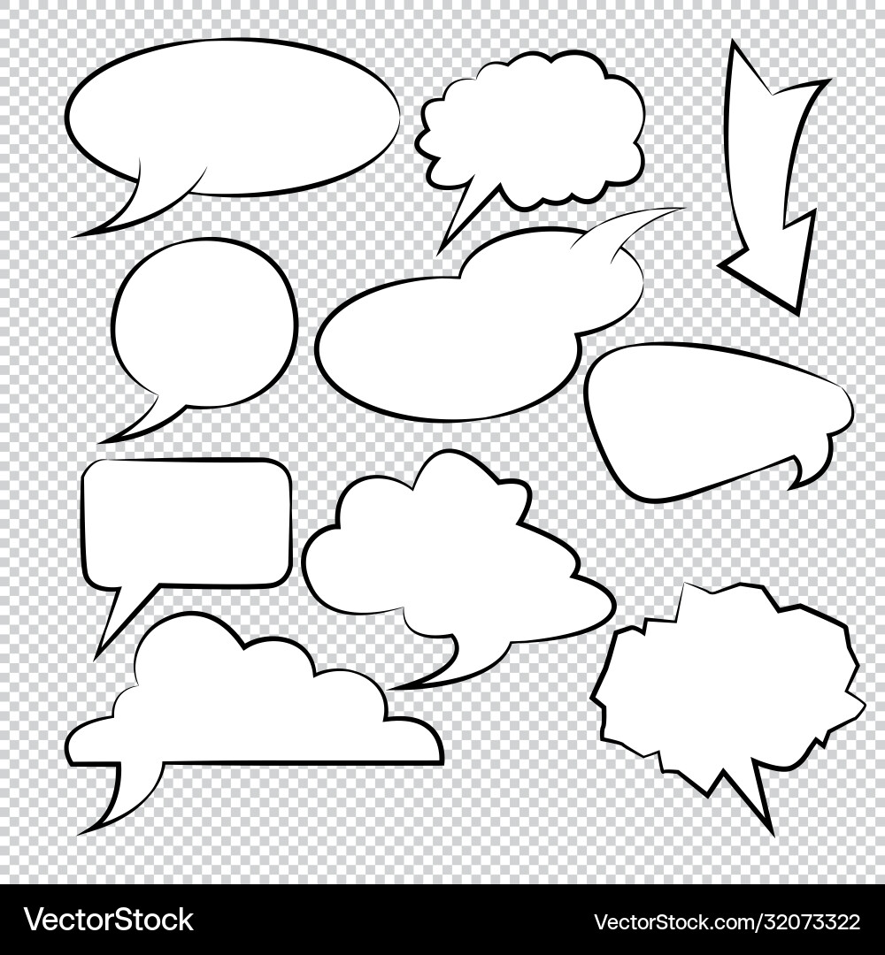 Comic bubble speech balloons cartoon 32 vector image