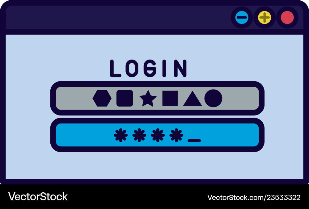 Computer window with password isolated icon Computer window with password isolated icon Vector Image