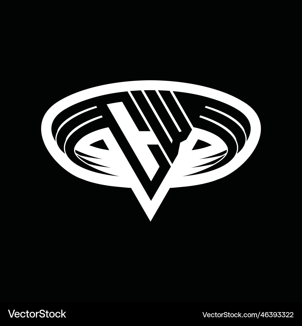 Cw logo monogram with triangle shape slice Vector Image