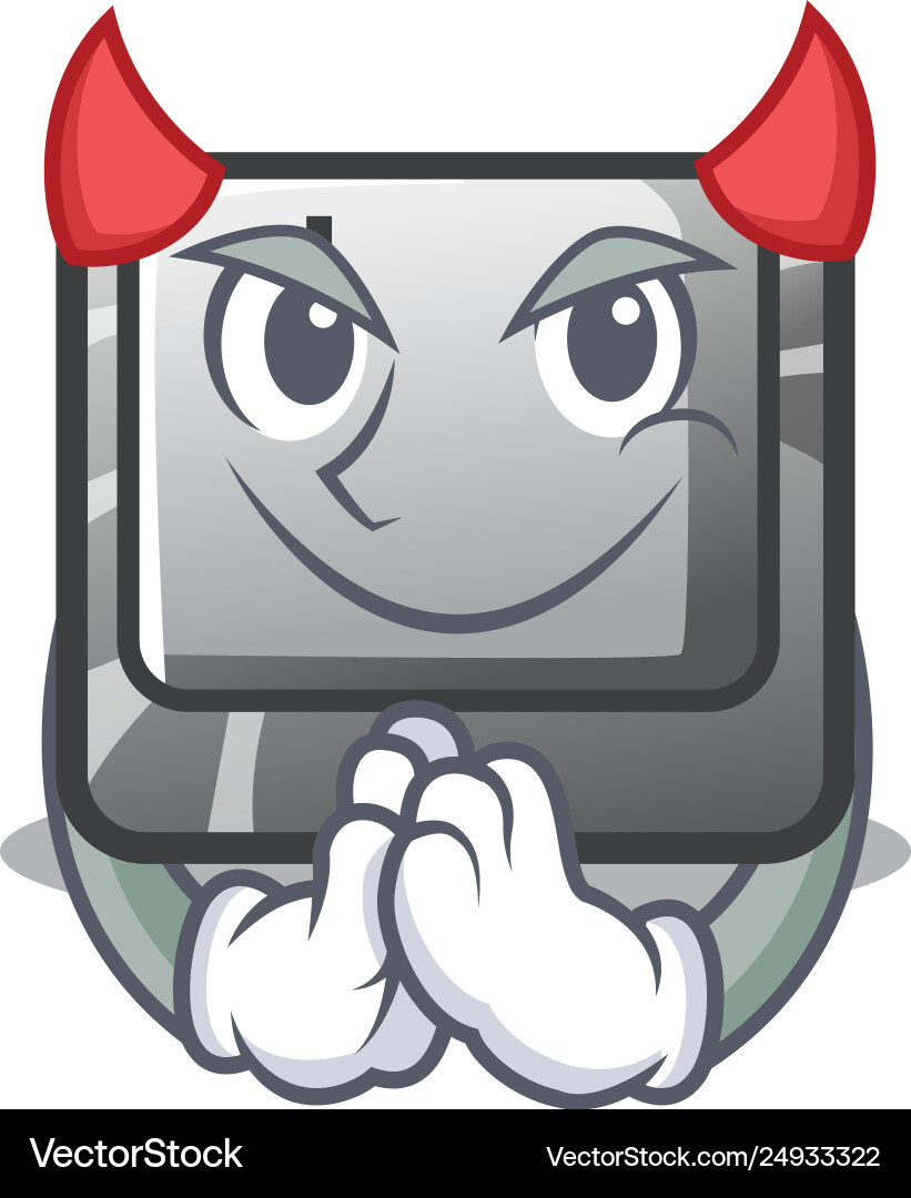 Devil button j on a computer character Devil button j on a computer character Vector Image