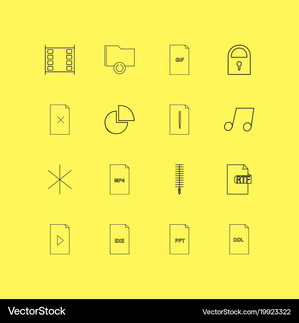 Files and folders linear icon set simple outline vector image