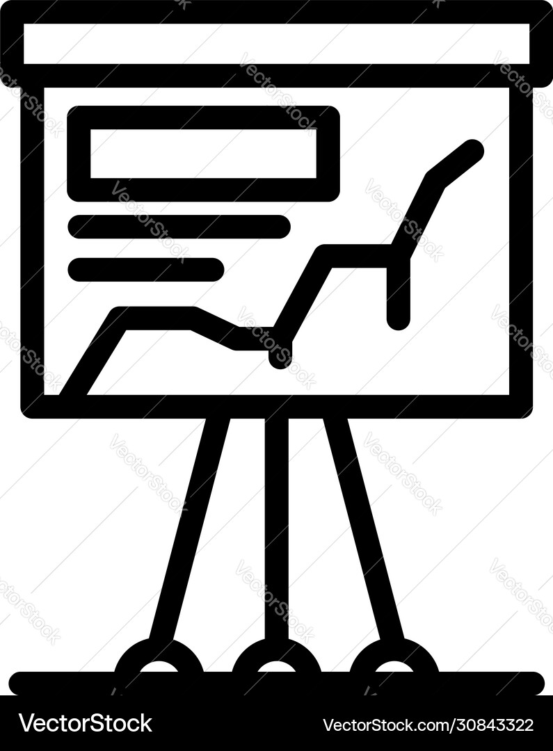 Flip chart and graph icon outline style Flip chart and graph icon outline style vector image