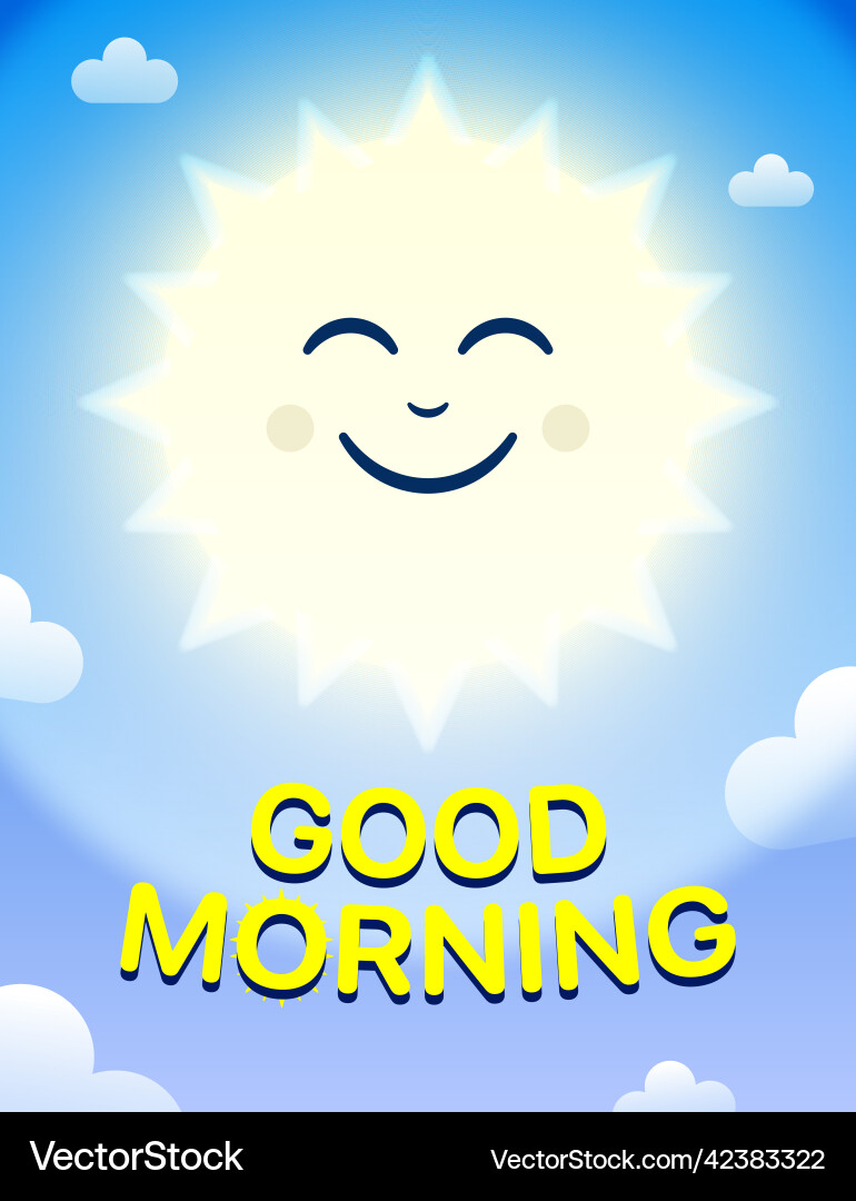 Guten Morgen lustiges Design mit einer fröhlichen Sonne Guten Morgen lustiges Design mit einer fröhlichen Sonne vektorbild