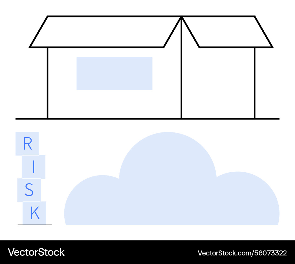 House structure with stacked risk blocks Vector Image
