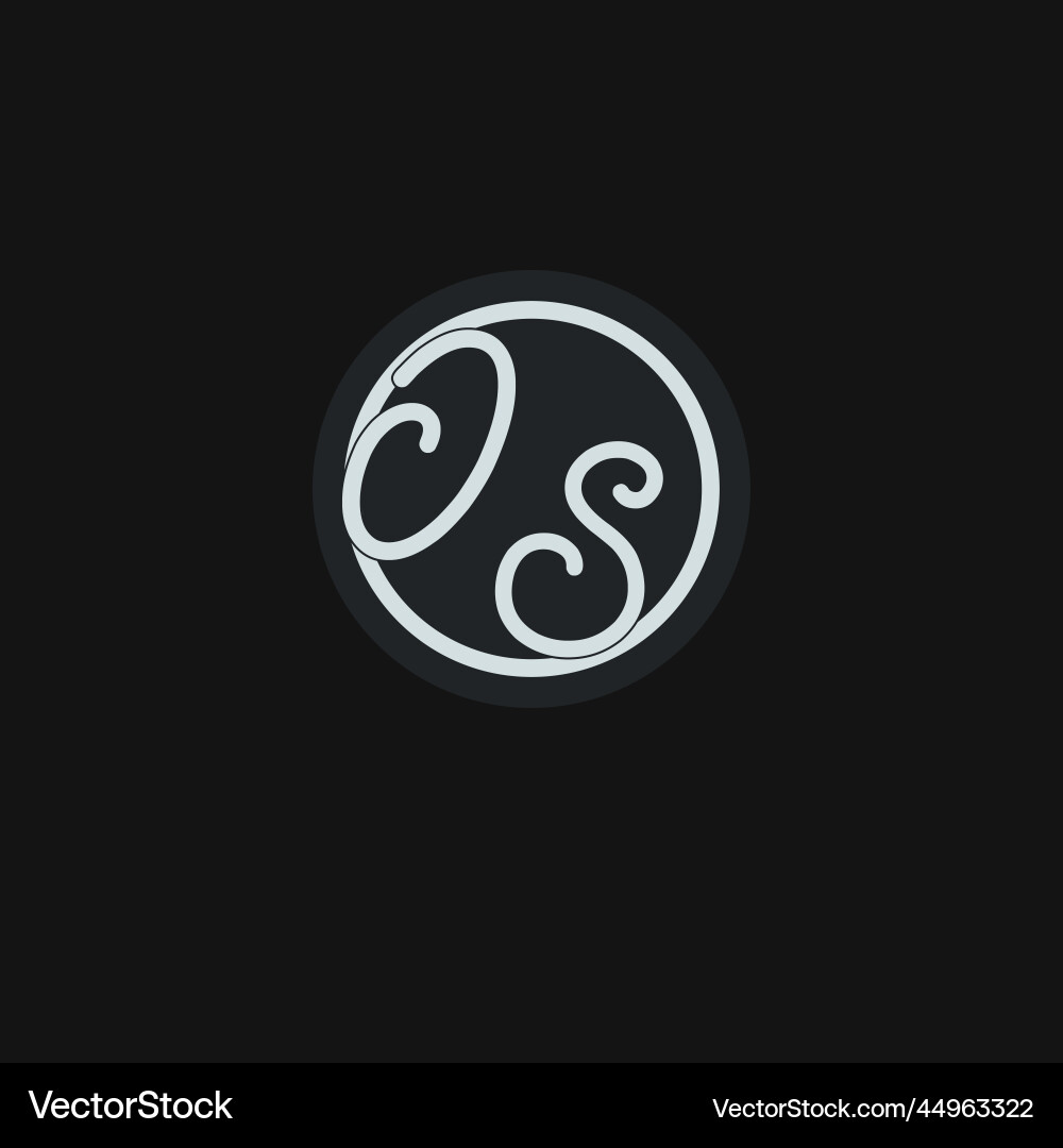 Initials os logo monogram with simple circle line Initials os logo monogram with simple circle line Vector Image