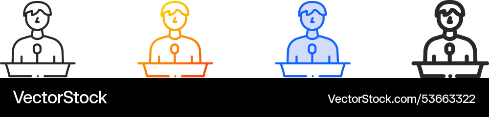 Lecture iconthin linear gradient blue stroke vector image