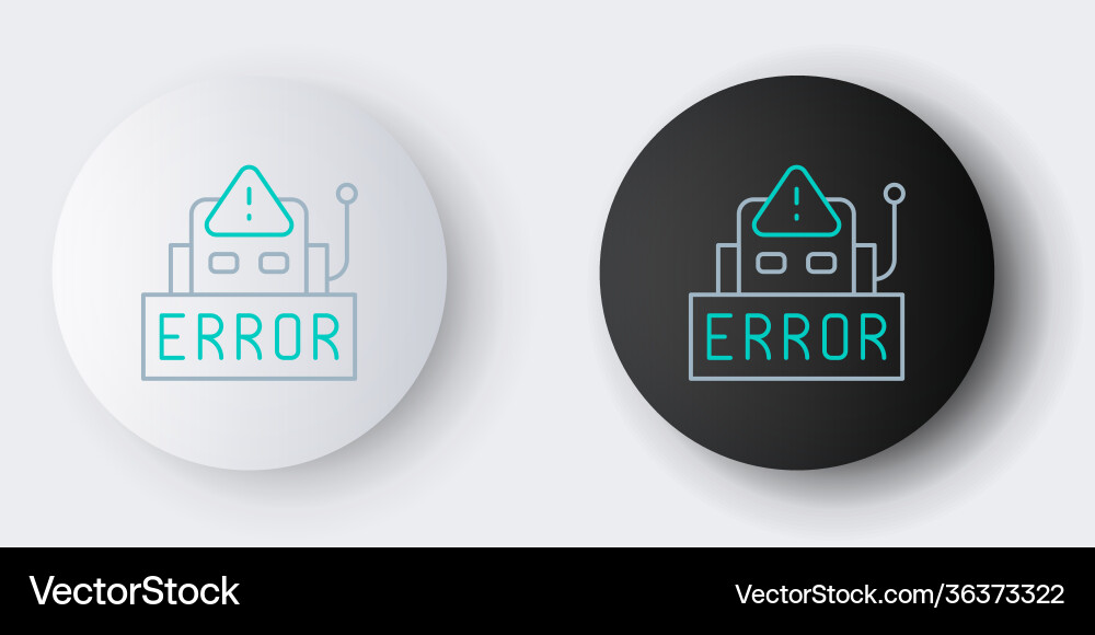 Line error in operation program robot Line error in operation program robot vector image