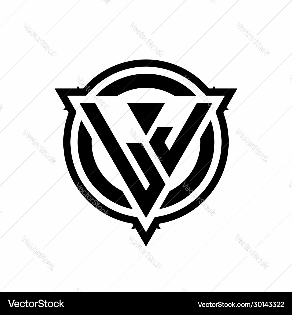 Lj logo with triangle shape and circle – Royalty-Free Vector | VectorStock
