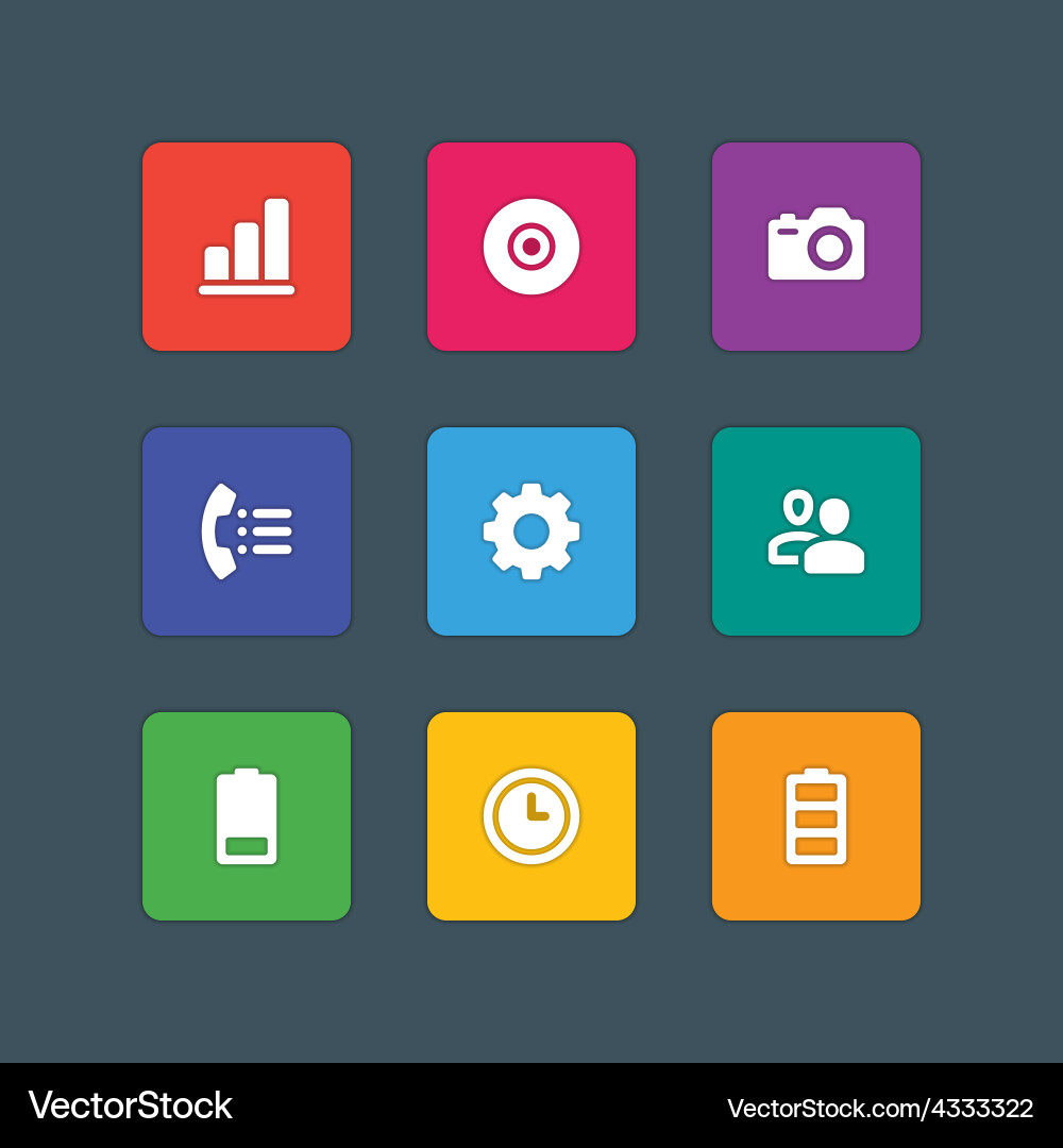 Material design style icons sign and symbols vector image