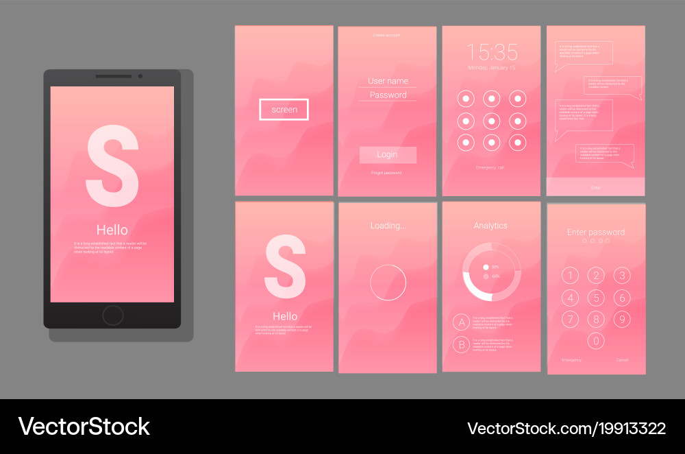 Modern ui gui screen design vector image