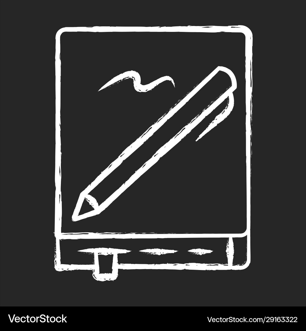 Notebook with pen chalk icon notepad diary Notebook with pen chalk icon notepad diary vector image