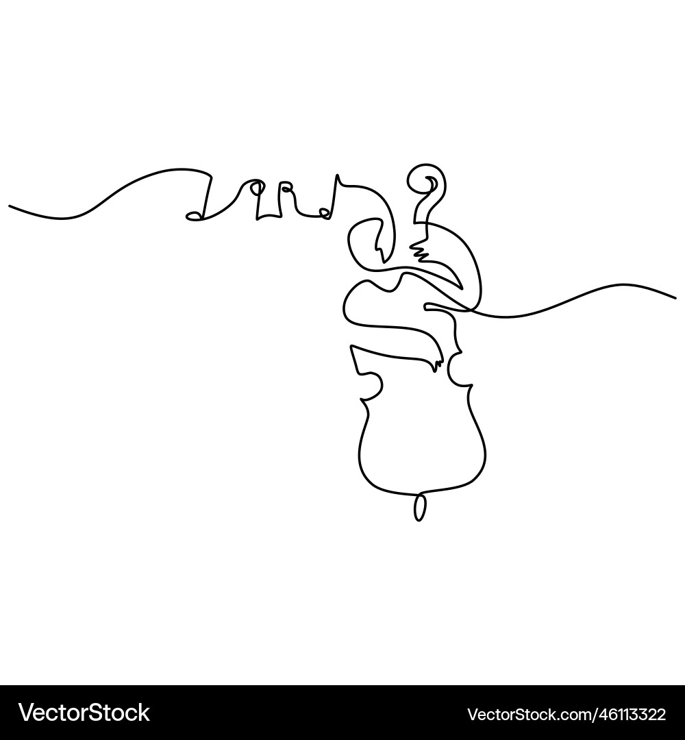 One single continuous line of man playing violin One single continuous line of man playing violin vector image