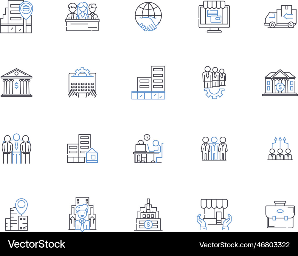 Performance evaluation line icons collection Vector Image