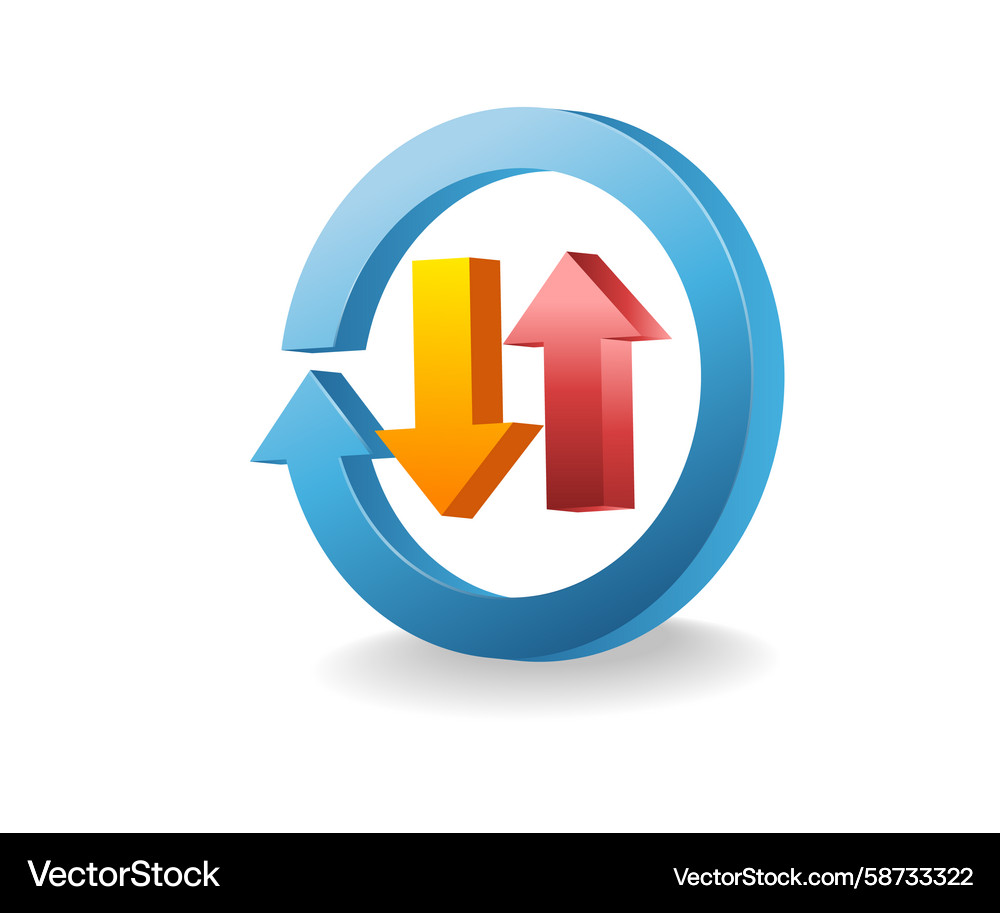 Rotation Arrows Up and Down Vector Image