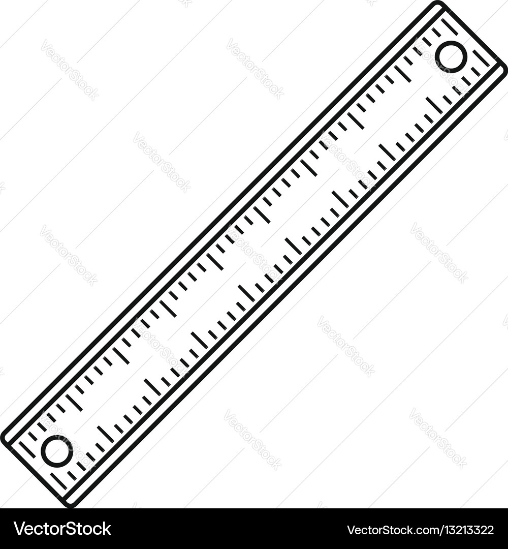Ruler rectangular shape icon outline style vector image