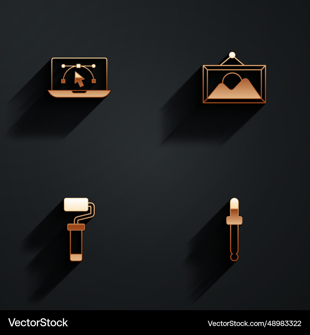 Set computer with design program picture Set computer with design program picture vector image