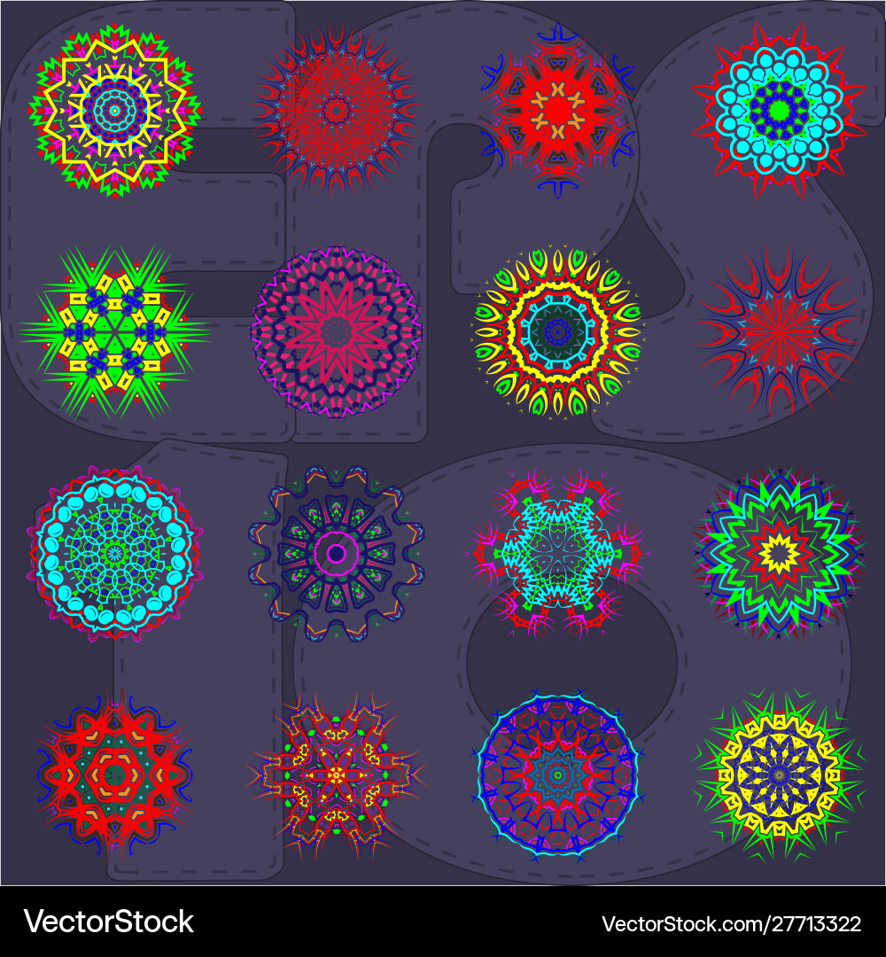 Set ornamental round pattern circle background Set ornamental round pattern circle background Vector Image