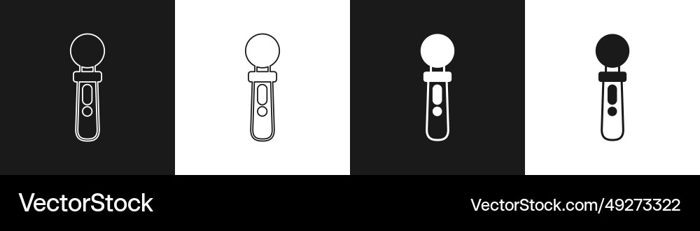 Set vr controller game icon isolated on black vector image