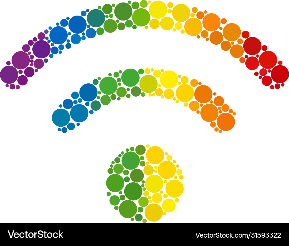 Spectrum wi-fi source composition icon circles Spectrum wi-fi source composition icon circles Vector Image