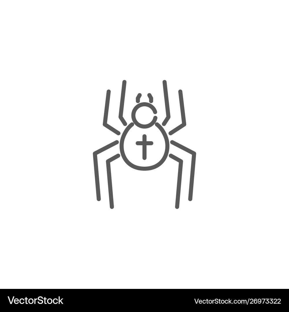 Spider icon in linear style on white background Vector Image