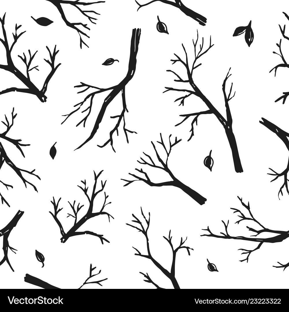 Tree branch and twigs pattern Tree branch and twigs pattern vector image