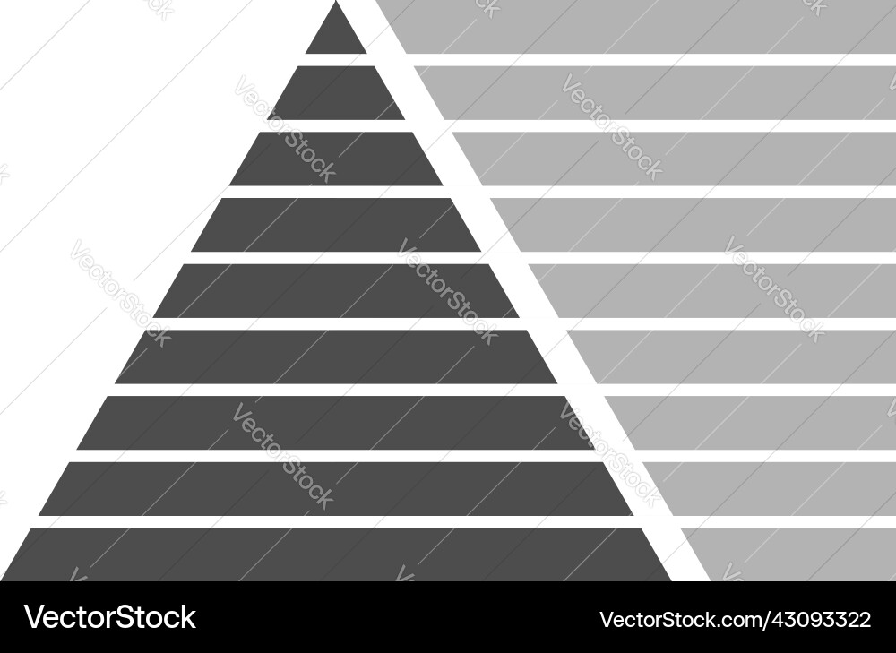 Triangle pyramid chart graph icon series Triangle pyramid chart graph icon series vector image
